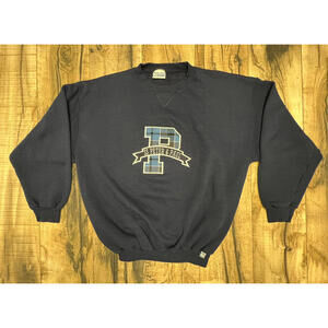 Vintage 90s Discus Crewneck Stitched Plaid Logo Band XL St. Peter Paul Church .